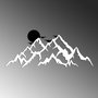 Wallity Full Mount And Mountain - 6 Escultura de Pared en Blanco y Negro